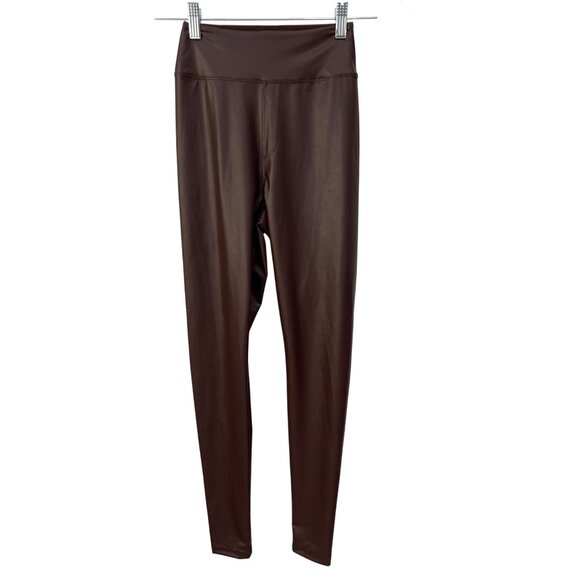 Offline By Aerie High Rise Faux Leather Leggings Size Small Pull On Brown Sporty - Picture 2 of 8